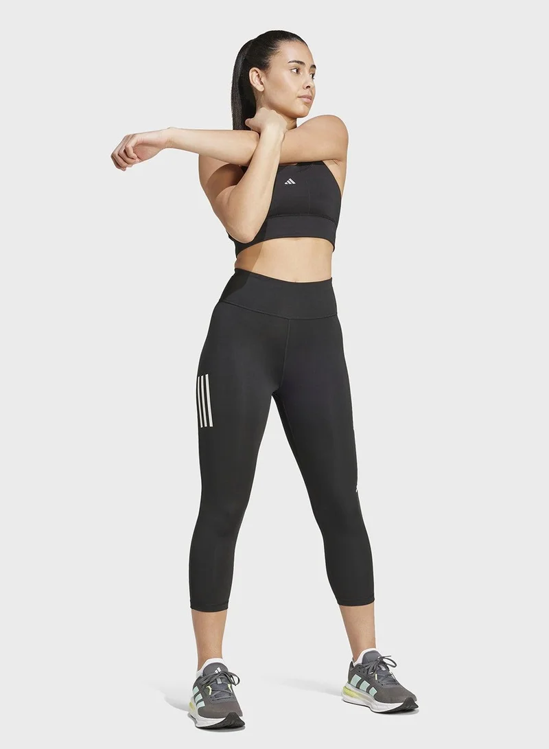 Adidas black Own The Run 3/4 Leggings for Women | Best Price UAE
