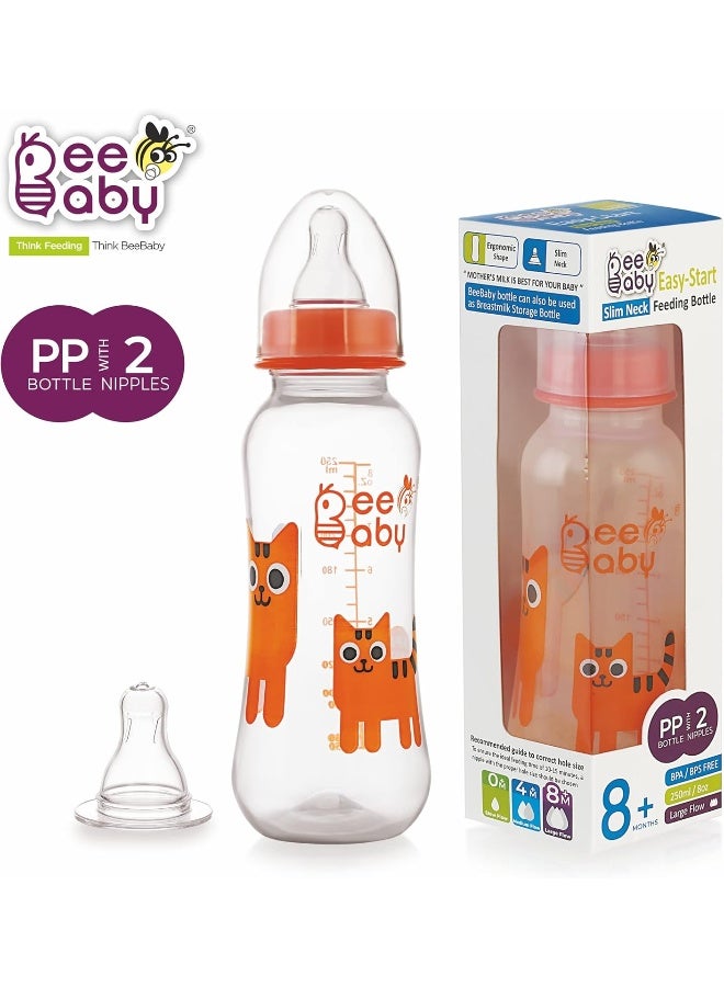 BeeBaby Easy Start Slim Neck Baby Feeding Bottle with 2 Anti-Colic Gentle Touch Silicone Nipples - Image 2