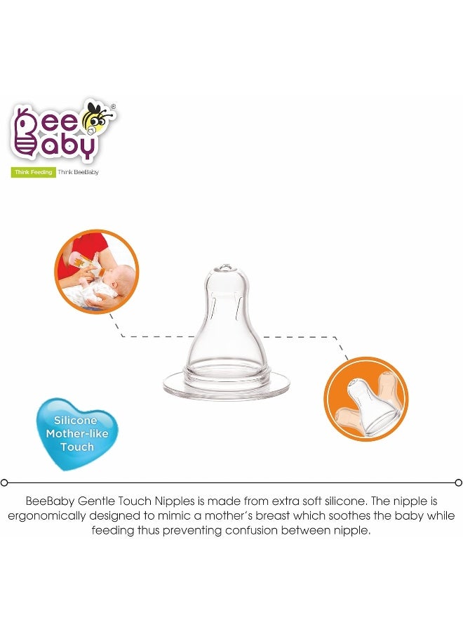 BeeBaby Easy Start Slim Neck Baby Feeding Bottle with 2 Anti-Colic Gentle Touch Silicone Nipples - Image 5