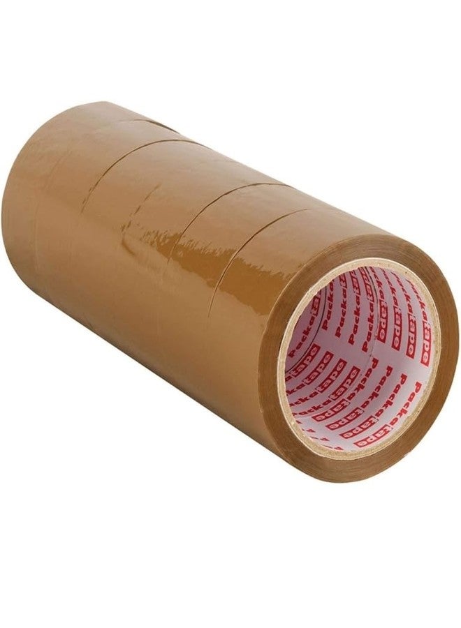 Elegance Brown BOPP Packing Tape 2 Inch x 100 Meter | 50 Micron High Strength Self Adhesive Tape | Heavy Duty Packaging Tape for Boxes, Shipping, Moving & E-commerce | Pack of 6 - Image 1