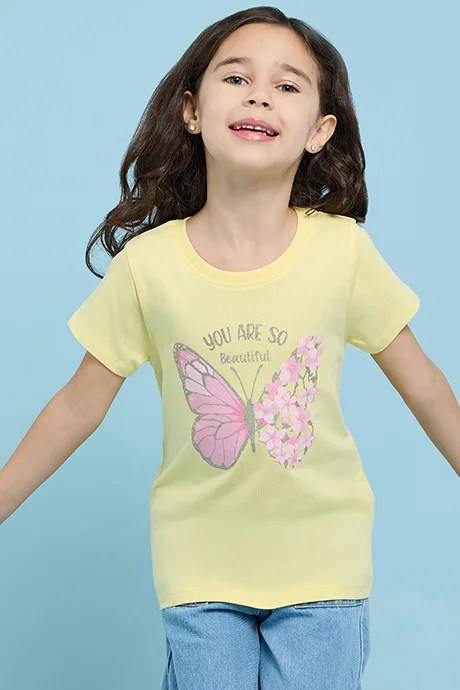 R&B Printed T-Shirt with Crew Neck and Short Sleeves