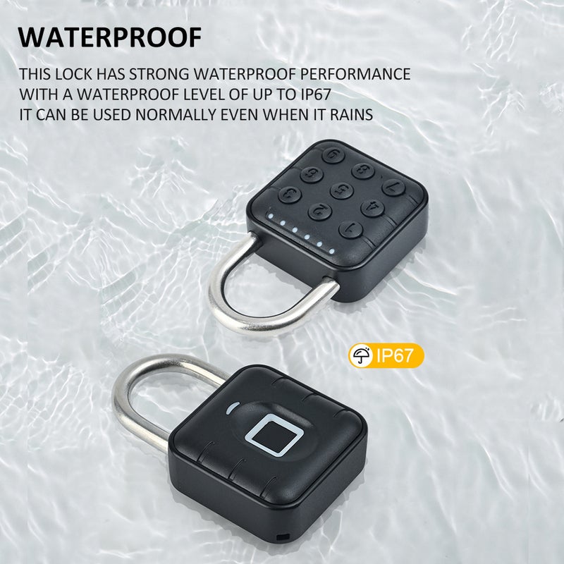 Smart Lock Smart Padlock Rugged and Durable Padlock for Luggage, Trunk, Doors Padlock CR2032 Button Cell Power Supply Padlock - Image 5