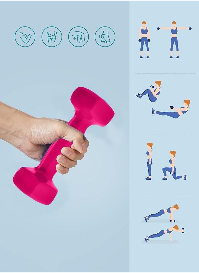 Fitness World Weightlifting dumbbell made of vinyl, 5 kg, pink color  - Image 4