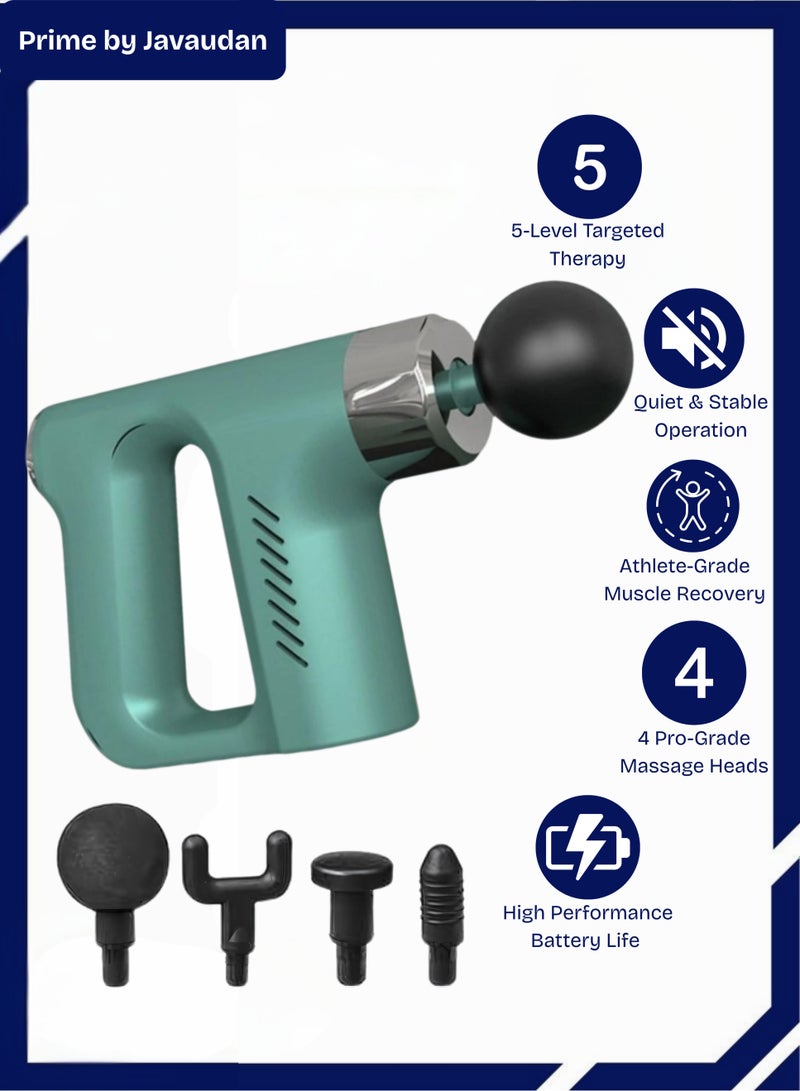 Prime by javaudan Deep Tissue Massage Gun KH 740 – Muscle Massager For Athletes Portable Massage Device Athletes, Back & Neck Pain Relief, Muscle Recovery 4 Replaceable Massage Heads - Image 1