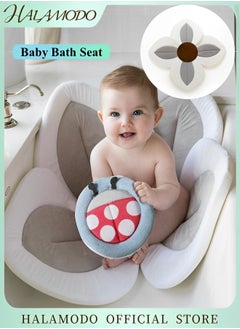 Baby Bath Seat Flower Baby Bath Pad Baby Tubs Infant Bathtub Mat Baby Essentials Must Haves for Newborn Infants to Toddler 0 to 6 Months and Up