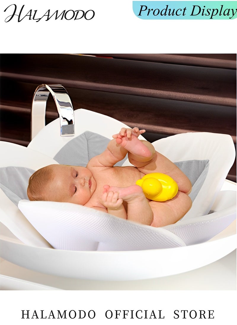 HALAMODO - Baby Bath Seat Flower Baby Bath Pad Baby Tubs Infant Bathtub Mat Baby Essentials Must Haves for Newborn Infants to Toddler 0 to 6 Months and Up - Image 1
