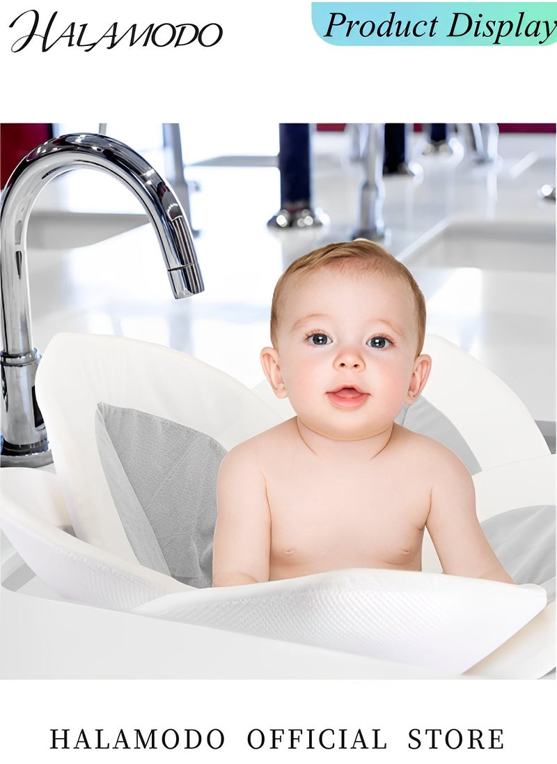 HALAMODO - Baby Bath Seat Flower Baby Bath Pad Baby Tubs Infant Bathtub Mat Baby Essentials Must Haves for Newborn Infants to Toddler 0 to 6 Months and Up - Image 1