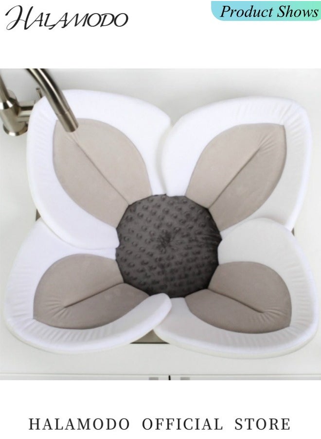 HALAMODO - Baby Bath Seat Flower Baby Bath Pad Baby Tubs Infant Bathtub Mat Baby Essentials Must Haves for Newborn Infants to Toddler 0 to 6 Months and Up - Image 1