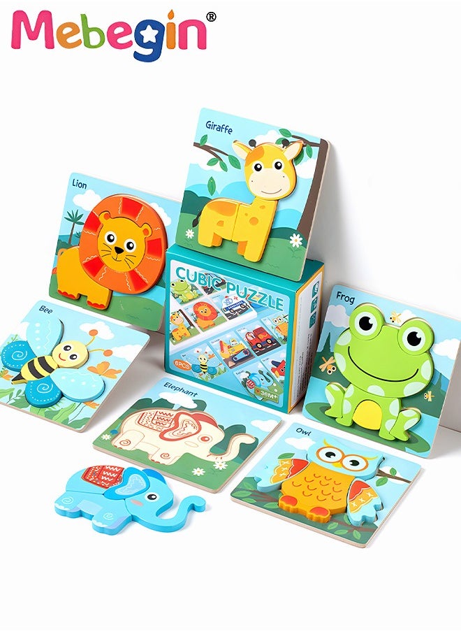 MEBEGIN - Wooden Puzzle Toys For 3+ Year Old Girls Baby Cute Animal  Jigsaw Toy Birthday Gift - Image 1