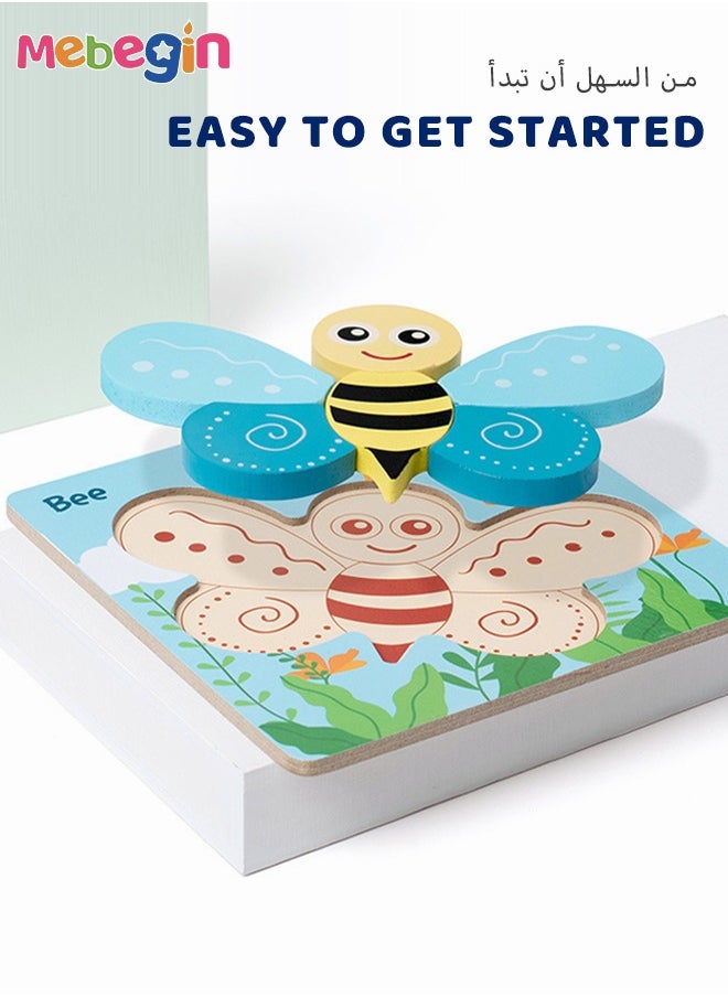 MEBEGIN - Wooden Puzzle Toys For 3+ Year Old Girls Baby Cute Animal  Jigsaw Toy Birthday Gift - Image 1