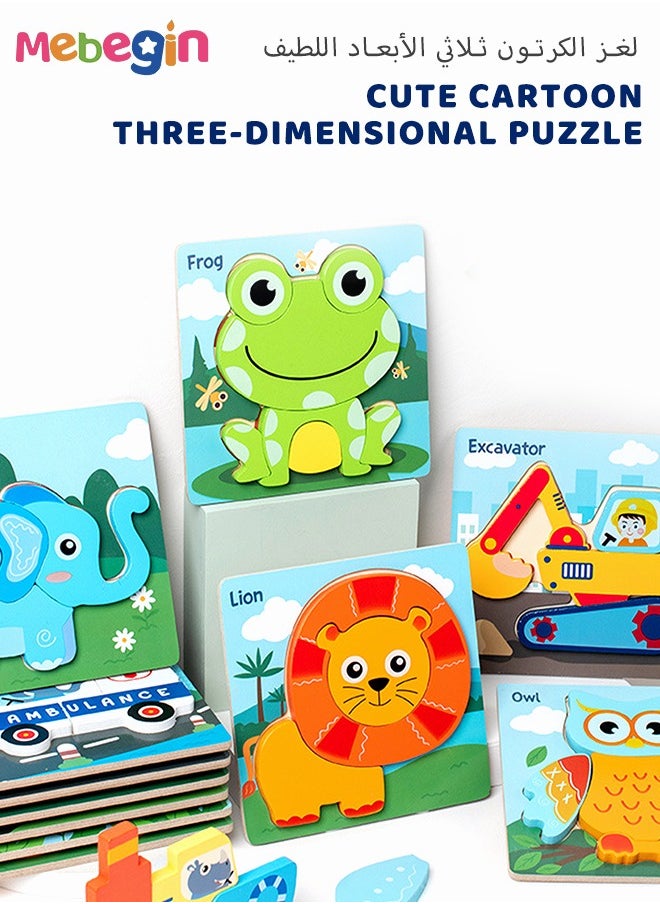 MEBEGIN - Wooden Puzzle Toys For 3+ Year Old Girls Baby Cute Animal  Jigsaw Toy Birthday Gift - Image 1