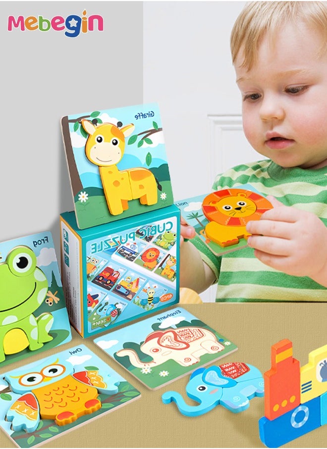 MEBEGIN - Wooden Puzzle Toys For 3+ Year Old Girls Baby Cute Animal  Jigsaw Toy Birthday Gift - Image 1