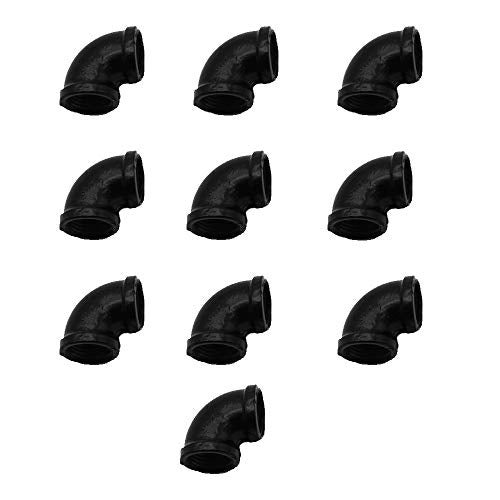 GeilSpace Elbow, Malleable Iron Pipe Fittings - Vintage DIY Industrial Shelving, Industrial Decor, Furniture DIY (1/2", Black) - Image 1