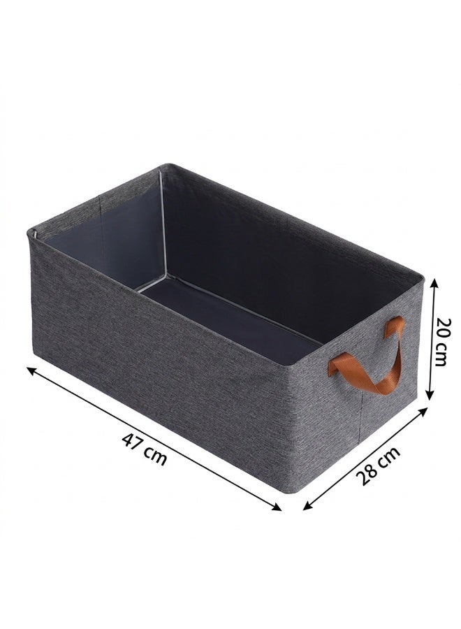 RAIS GLOBAL 3-Piece Wardrobe Clothes Organizer Set - Foldable Fabric Storage Bins with Metal Frame & Handles - Stackable Closet Containers for Jeans, Sweaters & Linens - Grey - Image 2