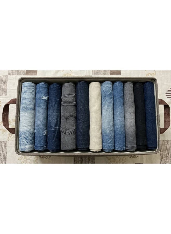 RAIS GLOBAL 3-Piece Wardrobe Clothes Organizer Set - Foldable Fabric Storage Bins with Metal Frame & Handles - Stackable Closet Containers for Jeans, Sweaters & Linens - Grey - Image 3