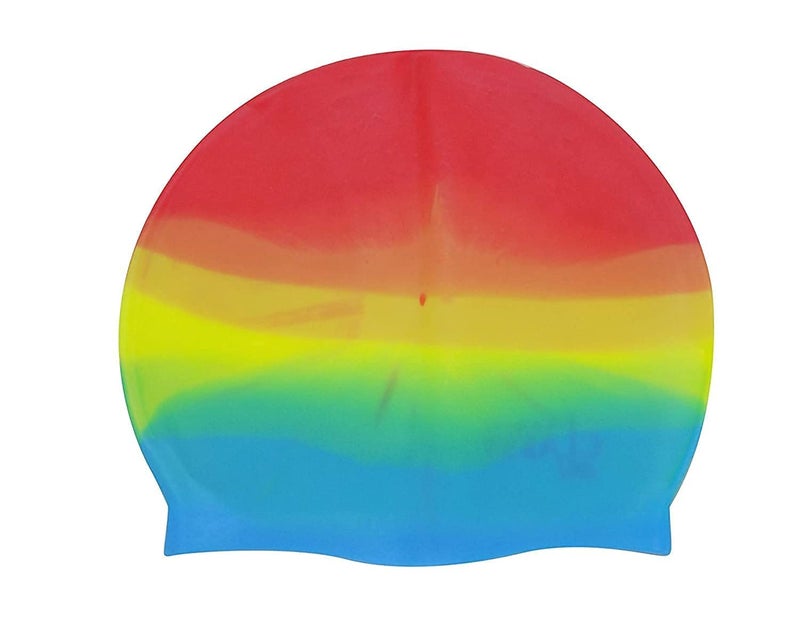 SPIRO Silicone Swimming Cap - Appropriate for Long & Short Hair, Cover Head to Keep Hair Dry, Waterproof Swim Caps, Comfortable (Model: Konex) (Color- Multicolor) - Image 3