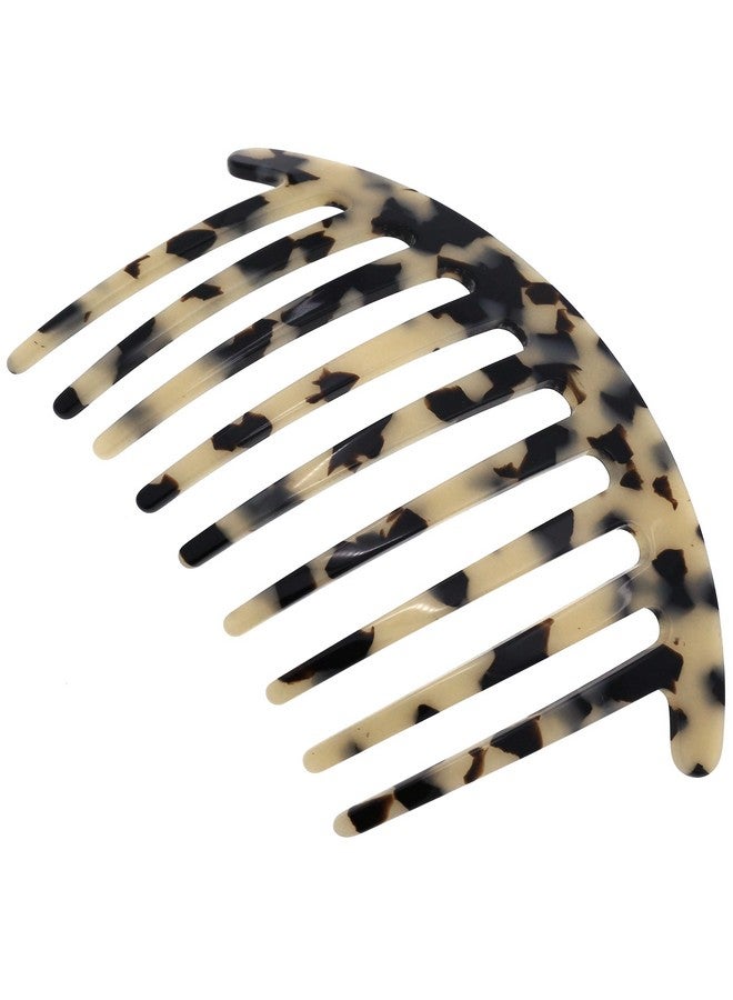 Camila Paris CP3160 French Handmade Side Comb Rounded, White Tokyo, French Twist Hair Combs Decorative, Strong Hold Hair Clips for Women Bun Chignon Up-Do Styling Girls Hair Accessories Made in France - Image 1