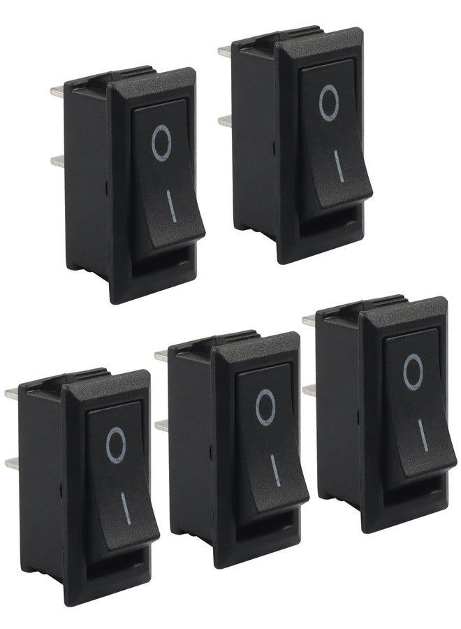 Rierdge 5Pcs KCD1 Rocker Switch, 2 Pin 2 Position Toggle Switch, AC 250V 6A AC 125V 10A for Household Appliances Industrial Equipment (Black) - Image 1