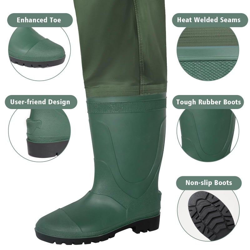 Trudave Chest Waders for Men with Boots, 2-Ply Nylon/PVC Waterproof Fishing & Hunting Waders for Men and Women - Image 3