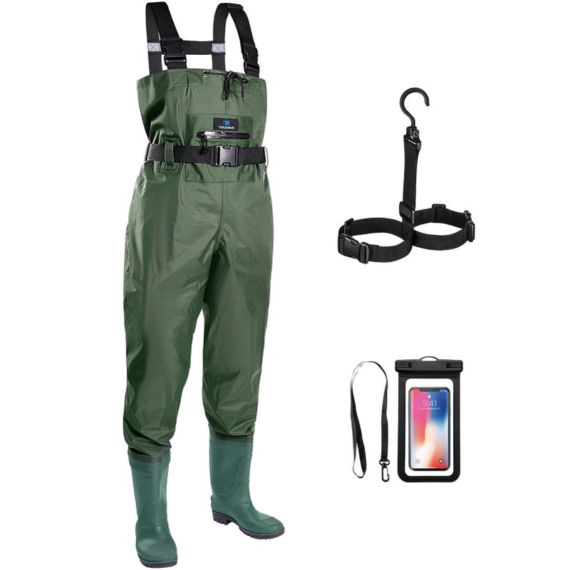 Trudave Chest Waders for Men with Boots, 2-Ply Nylon/PVC Waterproof Fishing & Hunting Waders for Men and Women - Image 1