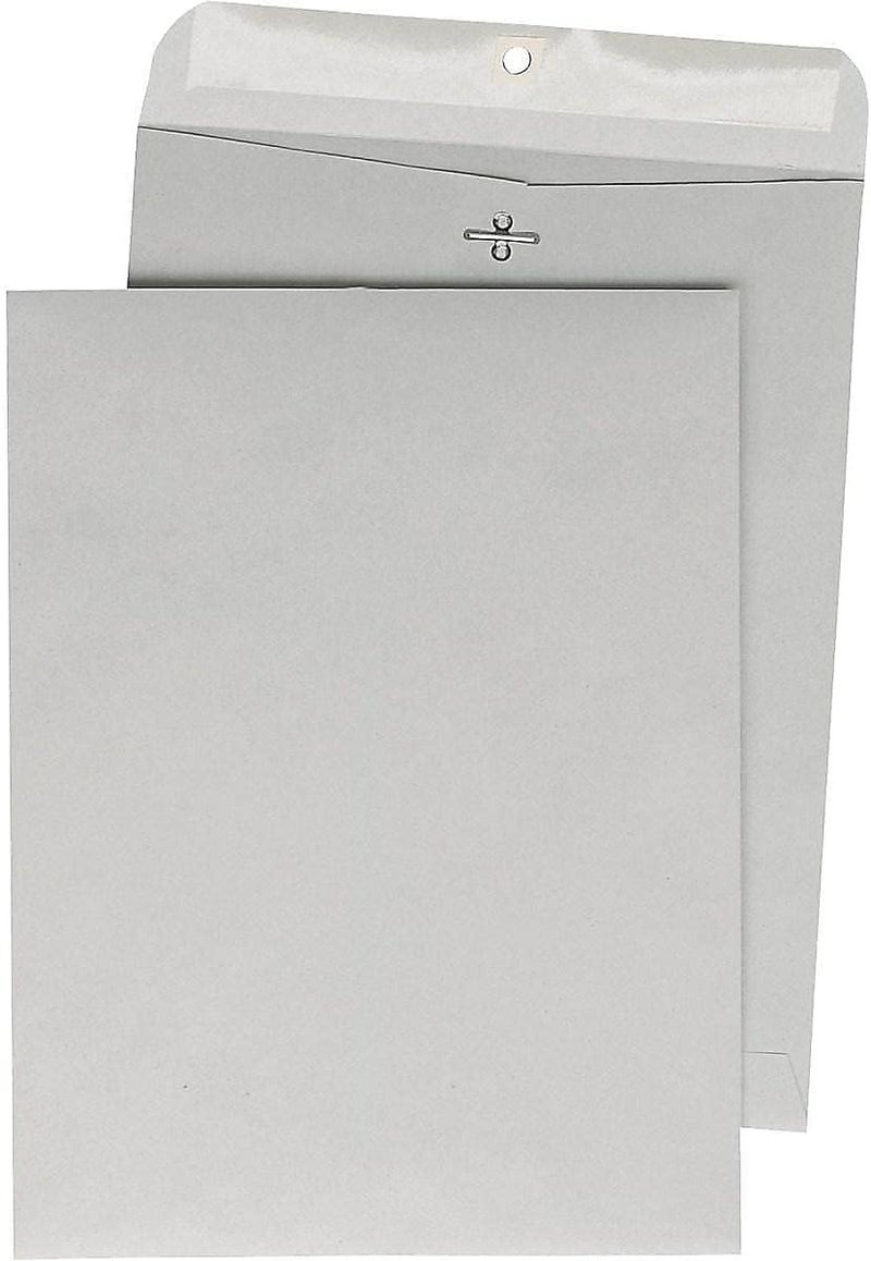 Quality Park 38610 Clasp Envelope, 12 x 15 1/2, 28lb, Executive Gray, 100/Box - Image 2