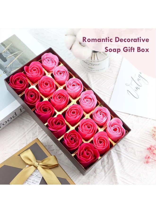 JIALEEY Floral Scented Bath Soap Rose Flower Petals, Plant Essential Oil Rose Soap Set Guest Soap Shaped Petals Best Gifts Ideas for Her Women Teens Girls Mom Birthdays, 18 PCS Pink - Image 5