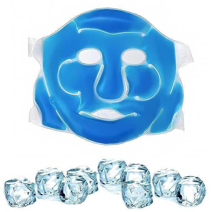 Quakzapp Quakzapp Cooling Gel Face Mask HotNCold Therapy For Your Face With Strap Relief From Common Condition Like Stress Tension Sinus Compact Special To Suit Your All Familly Members Blue Color with Storage Bag 1Pc - Image 1