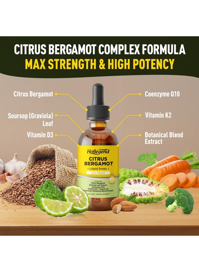 HOLLEGEND Citrus Bergamot Liquid Drops, High Absorption Citrus Bergamot Supplement Drops for High Cholesterol, Antioxidant, Overall Health, Enhanced with Vitamins, CoQ10, 2 Fl Oz - Image 3