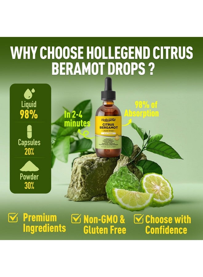 HOLLEGEND Citrus Bergamot Liquid Drops, High Absorption Citrus Bergamot Supplement Drops for High Cholesterol, Antioxidant, Overall Health, Enhanced with Vitamins, CoQ10, 2 Fl Oz - Image 5