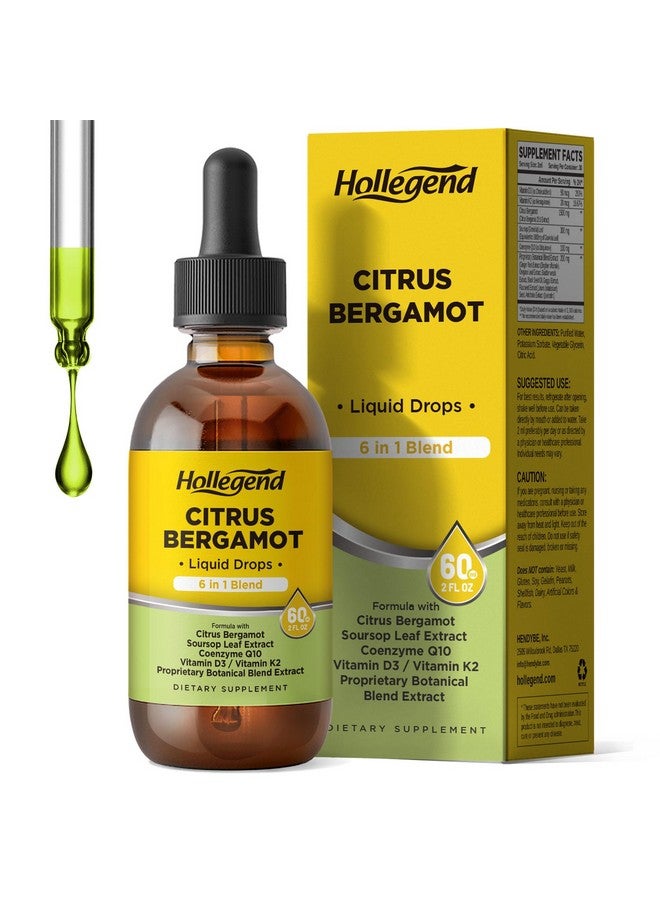 HOLLEGEND Citrus Bergamot Liquid Drops, High Absorption Citrus Bergamot Supplement Drops for High Cholesterol, Antioxidant, Overall Health, Enhanced with Vitamins, CoQ10, 2 Fl Oz - Image 1