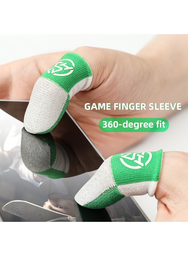FlyDigi 4 Pcs Cloth Mobile Gaming Finger Gloves Extremely Thin Material  Zero-Contact Silver Fiber Breathable Touch Screen Gaming Finger Gloves with Storage Box - Image 2