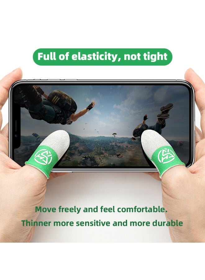 FlyDigi 4 Pcs Cloth Mobile Gaming Finger Gloves Extremely Thin Material  Zero-Contact Silver Fiber Breathable Touch Screen Gaming Finger Gloves with Storage Box - Image 3