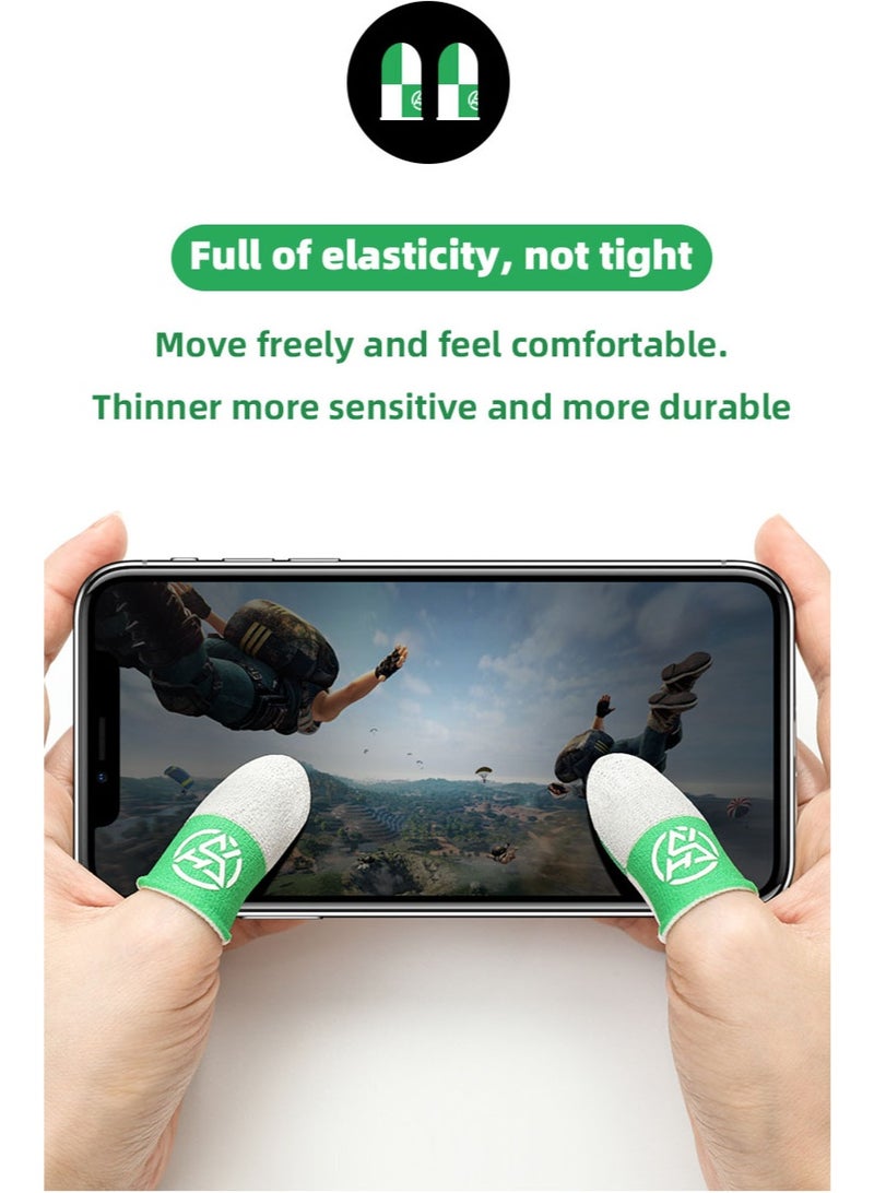 FlyDigi 4 Pcs Cloth Mobile Gaming Finger Gloves Extremely Thin Material  Zero-Contact Silver Fiber Breathable Touch Screen Gaming Finger Gloves with Storage Box - Image 5