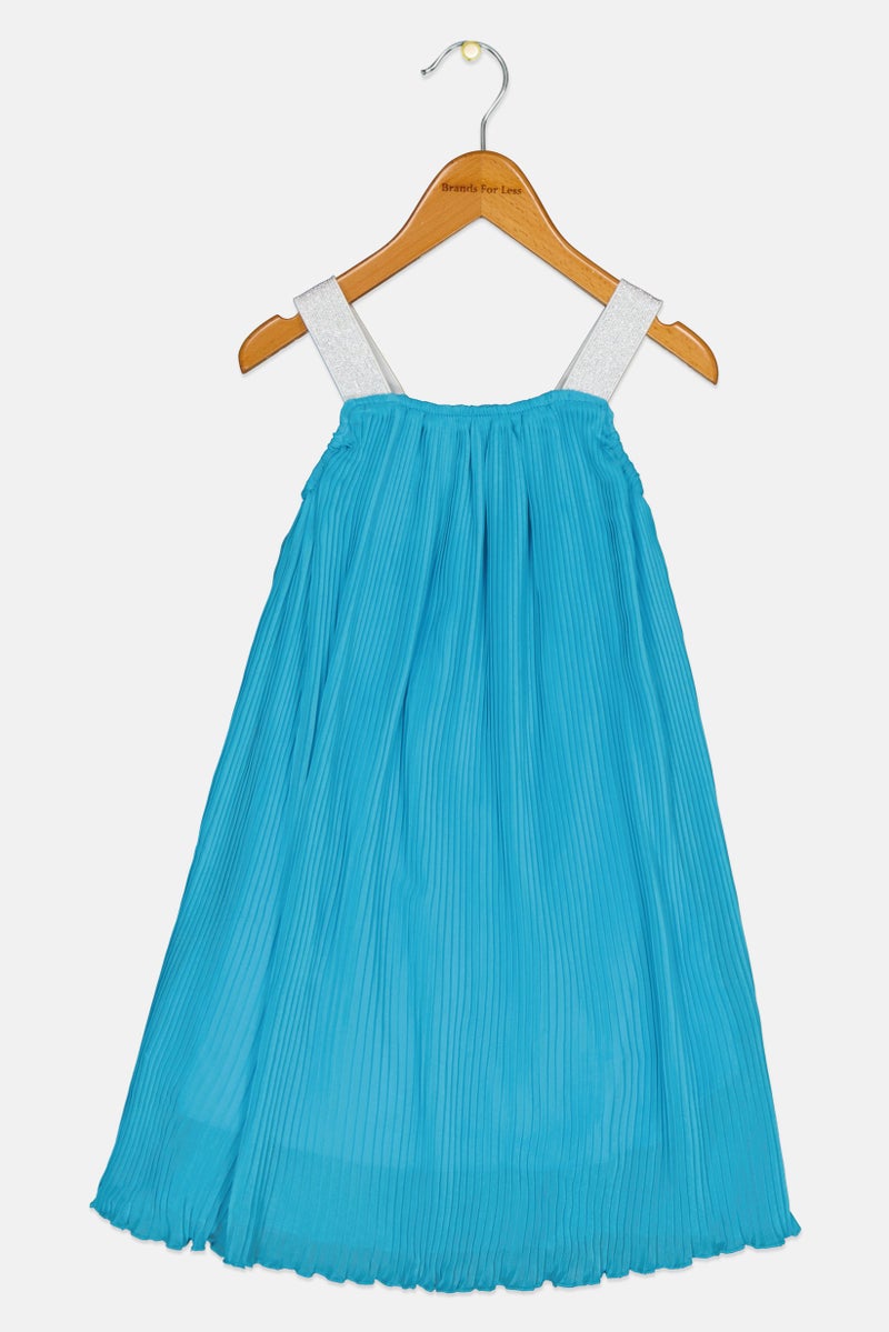 English Laundry Toddlers Girl Ribbed Casual Dress, Turquoise - Image 2