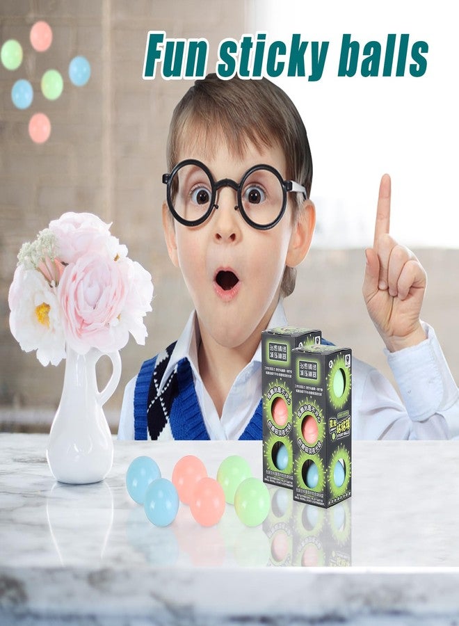 FauKait 3 كرات مضيئة مقاس 2.4 بوصة، كرات الأحلام، كرات لاصقة تتوهج في الظلام وتلتصق بالسقف، كرات لتخفيف التوتر للأطفال والكبار، كرات مرتفعة، أشياء رائعة للمراهقين، هدايا صغيرة - Image 5