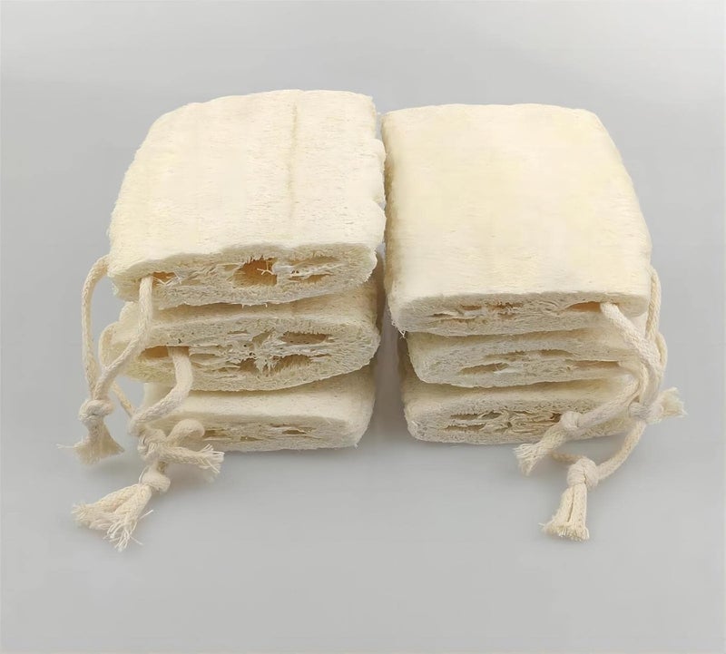 ENLAYER Natural Loofah Sponge Exfoliating Body Sponge Scrubber Natural Loofah Exfoliating Bath Scrubber for Adults for Adults Men and Women Shower 6PCS - Image 2