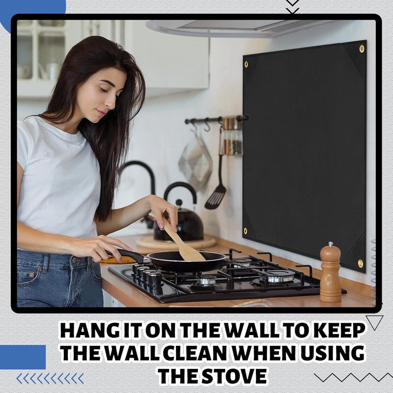Chunful 24×30 Inch Stove Backsplash Splatter Guard Range Hood Backsplash Wall Protector for Kitchen Stovetop Wall Easy Installation Fire Extinguishing - Image 4