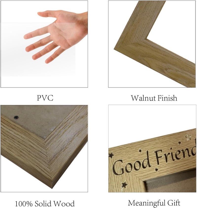 CREATCABIN Fishing Photo Frame My First Fish Picture Frame Wood Engraved Picture Holder Memorial Tabletop Keepsake Suit 4x6 Photo Friendship Gifts for Hanging Wall Family Friends Desk Decor 6x8 Inch - Image 3