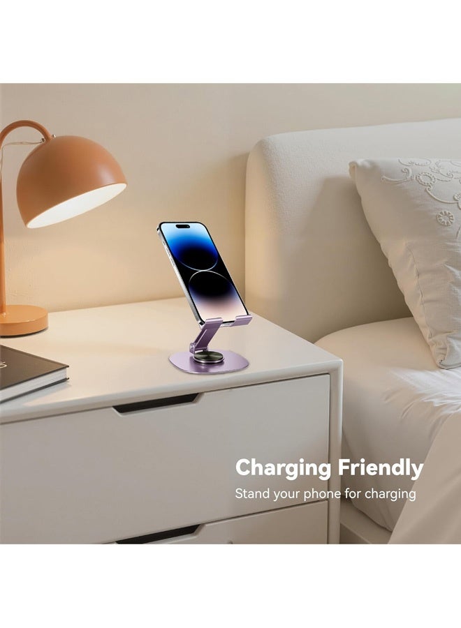 360° Rotating Metal Phone Stand - Adjustable Mobile Kickstand for All Smartphones, Compatible with iPhone, Samsung & More - Ideal for Desk, (Purple) - Image 4