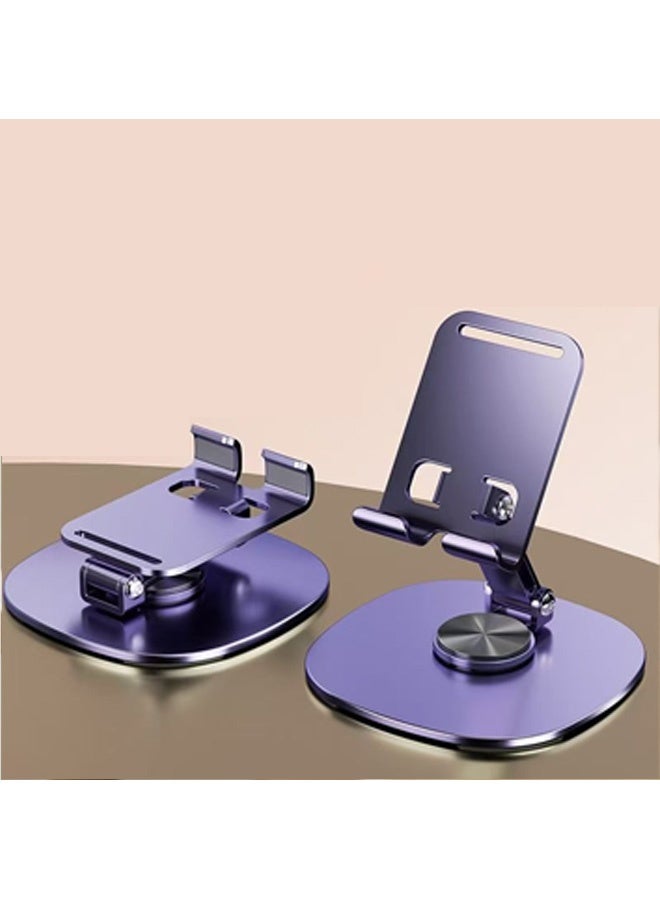 360° Rotating Metal Phone Stand - Adjustable Mobile Kickstand for All Smartphones, Compatible with iPhone, Samsung & More - Ideal for Desk, (Purple) - Image 3