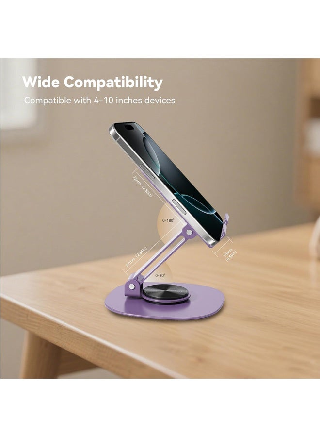 360° Rotating Metal Phone Stand - Adjustable Mobile Kickstand for All Smartphones, Compatible with iPhone, Samsung & More - Ideal for Desk, (Purple) - Image 2