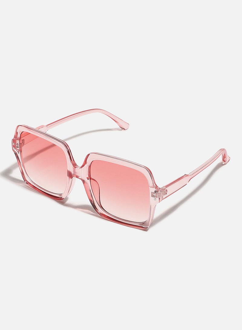 Haute Sauce Tinted Lens Pink Frame Oversized Sunglass - Image 5