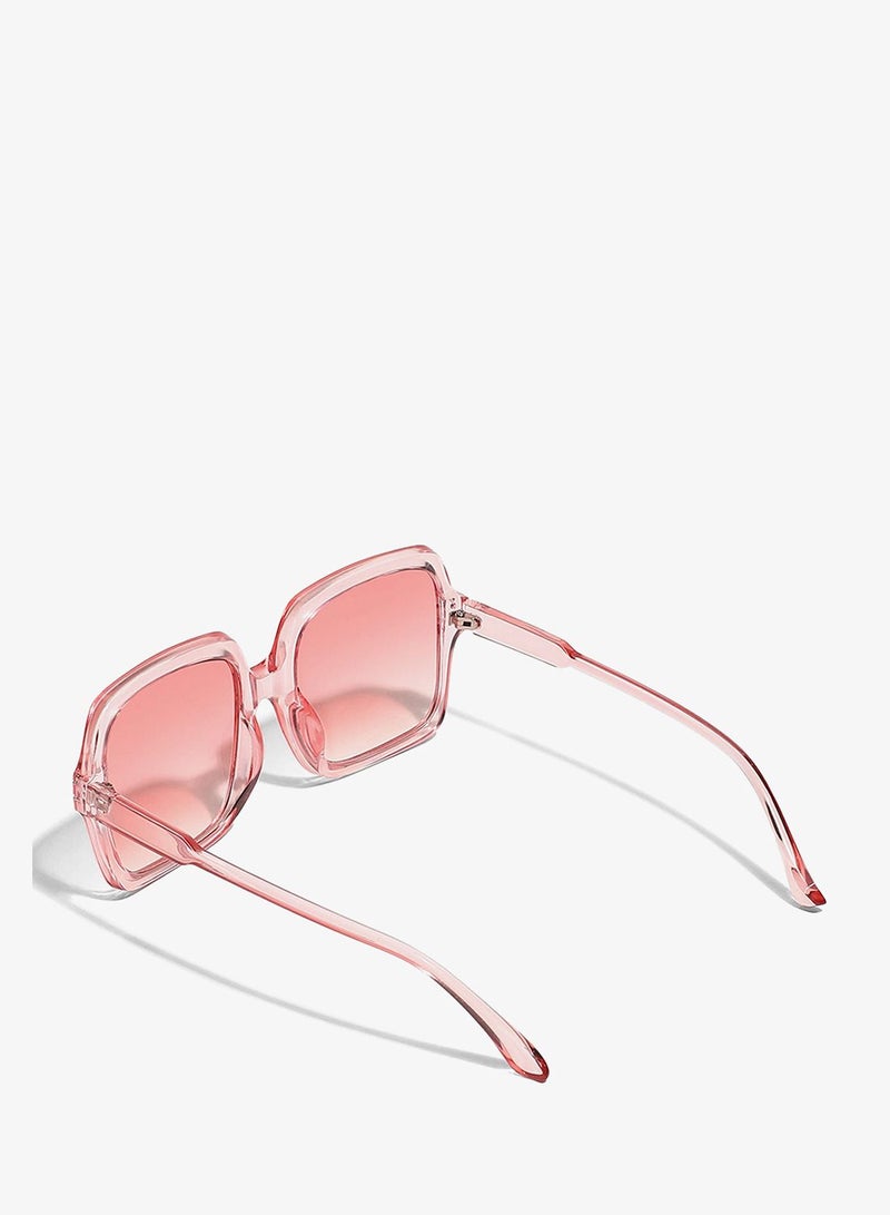 Haute Sauce Tinted Lens Pink Frame Oversized Sunglass - Image 4