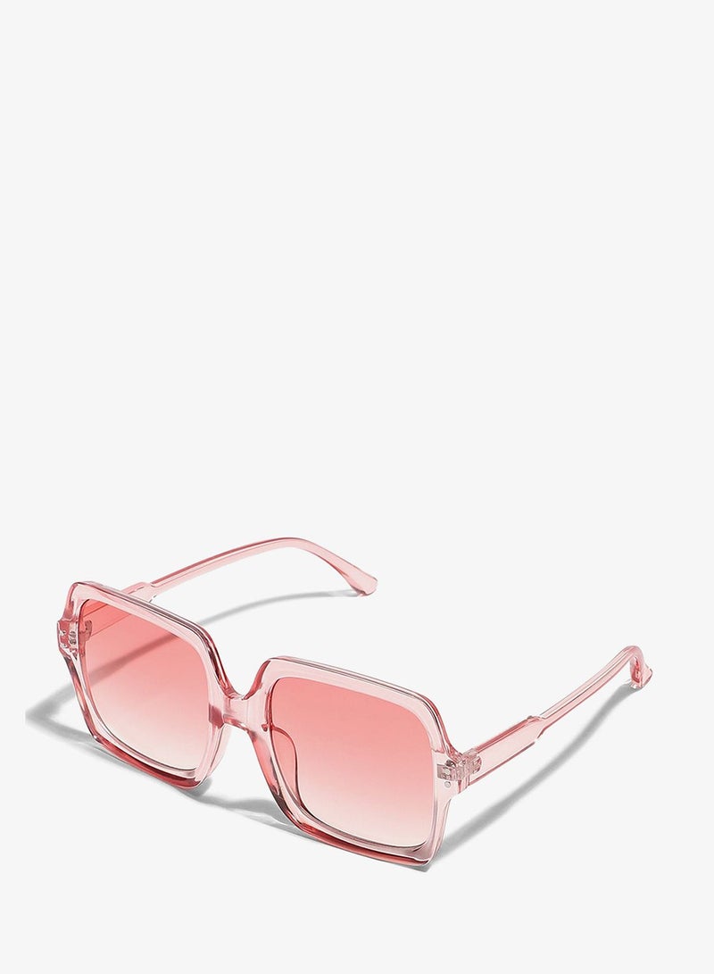 Haute Sauce Tinted Lens Pink Frame Oversized Sunglass - Image 5
