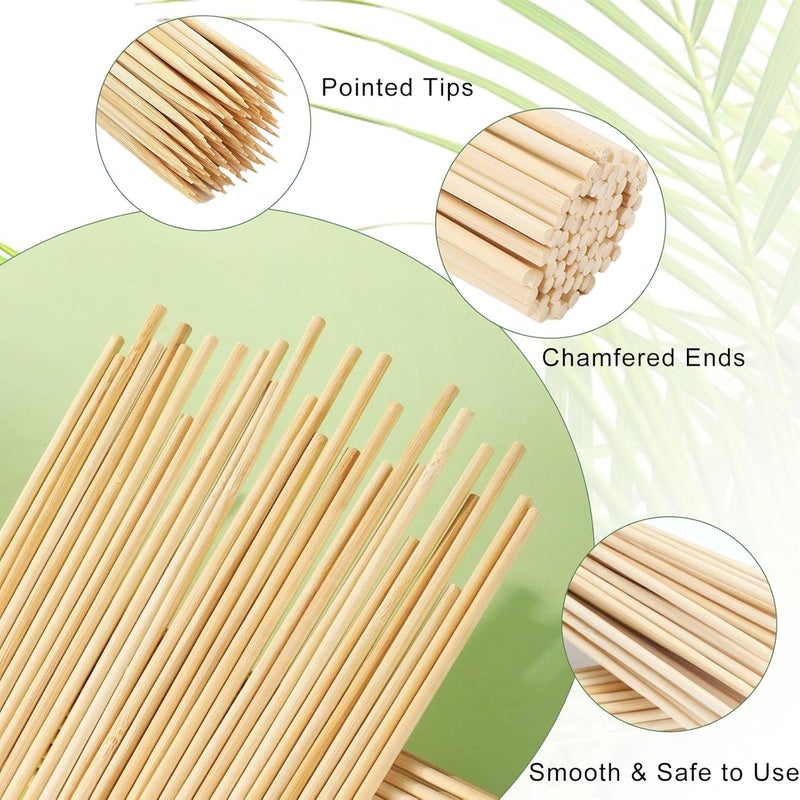 Nexboraque 1000 Pack 12 Inch Bamboo Skewers, 4 mm Natural Wood Sticks for Grilling Crafts, Kabob, Fruit, Appetizer, Cocktail, Sausage, Chocolate Fountain, BBQ, Flower Bouquet - Image 3