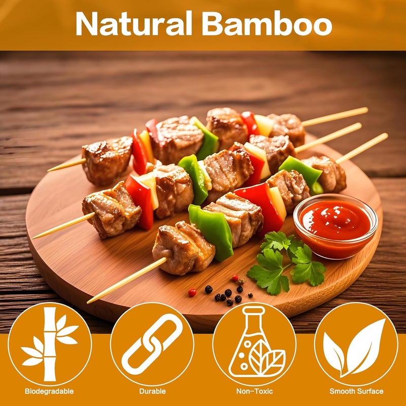 Nexboraque 1000 Pack 12 Inch Bamboo Skewers, 4 mm Natural Wood Sticks for Grilling Crafts, Kabob, Fruit, Appetizer, Cocktail, Sausage, Chocolate Fountain, BBQ, Flower Bouquet - Image 5