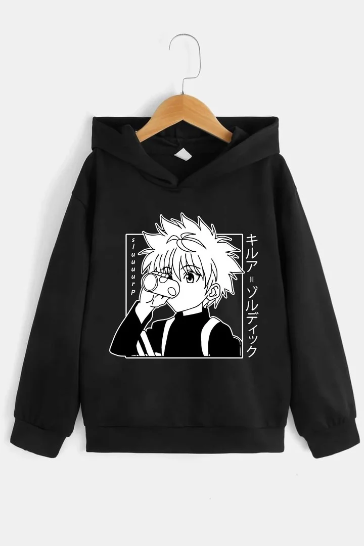 ONLYTRENDWEAR Kids Killua Zoldyck Printed Sweatshirt 3-4 Years Old Black
