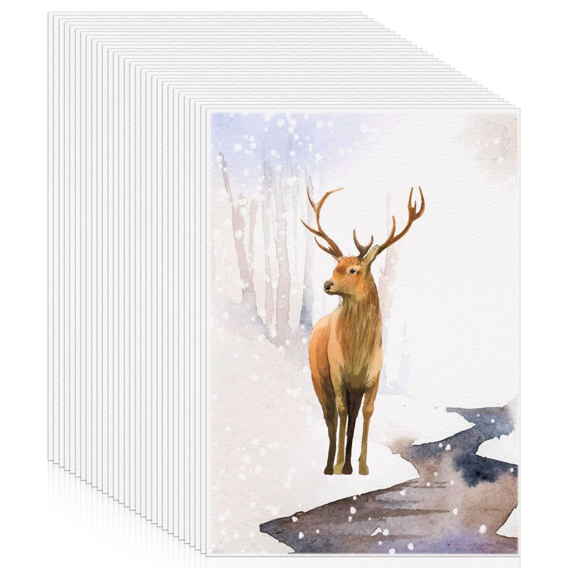 Prudiut 120 Sheets Watercolor Paper Bulk, 140 lb/300 GSM Cold Press Paper White Water Color Paper for Kids Child Students Adults Artists Drawing Valentine Gift Cards(7 x 10 Inch) - Image 1
