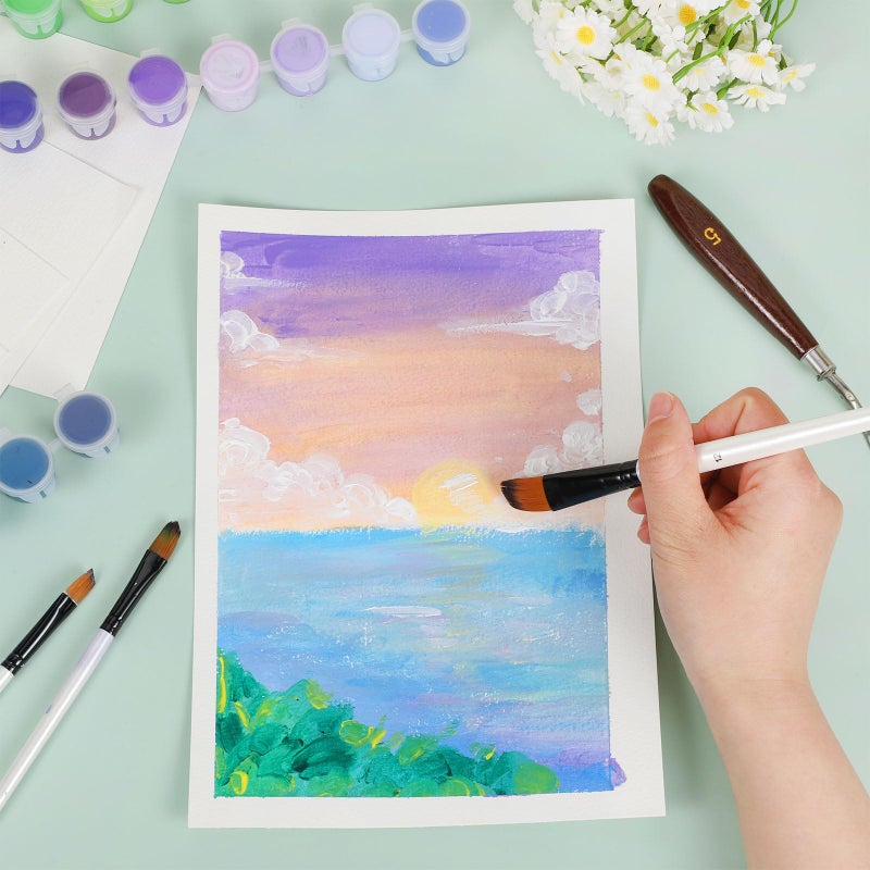 Prudiut 120 Sheets Watercolor Paper Bulk, 140 lb/300 GSM Cold Press Paper White Water Color Paper for Kids Child Students Adults Artists Drawing Valentine Gift Cards(7 x 10 Inch) - Image 4