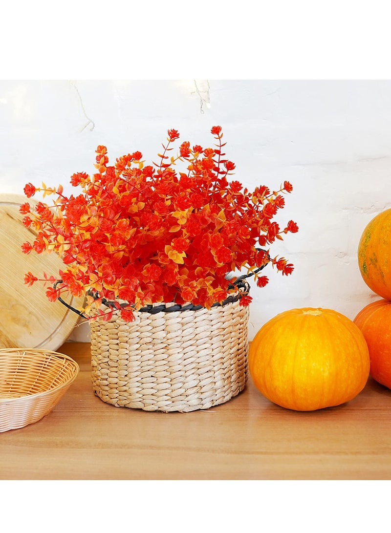 SYOSI 6 UV-Resistant Artificial Flower Bundles - Fade-Proof Faux Fall Plants for Outdoor Decor, Hanging Planters, Garden, Patio, Window Boxes, and Special Events - Fall Orange  - Image 5